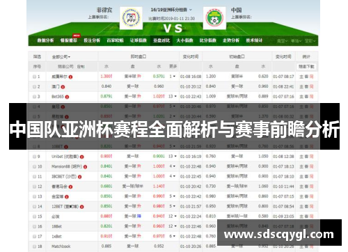 中国队亚洲杯赛程全面解析与赛事前瞻分析